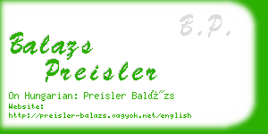 balazs preisler business card